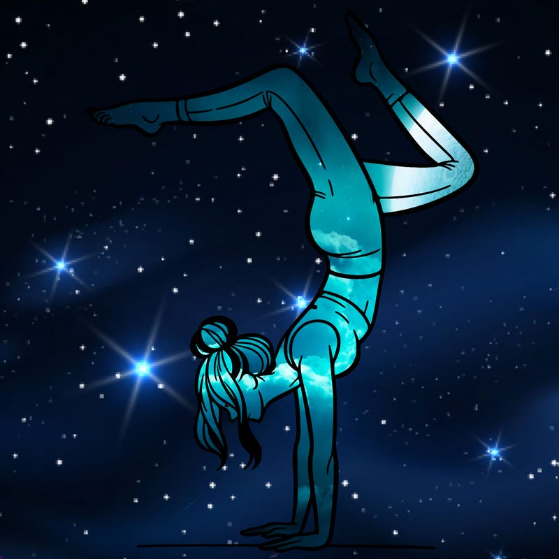 a woman doing a handstand
