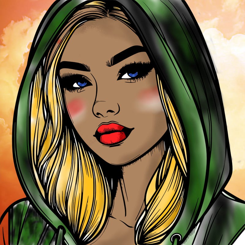 realistic beautiful woman with hoodie