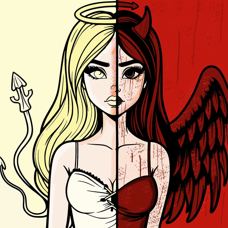 devil vs angel realistic girl