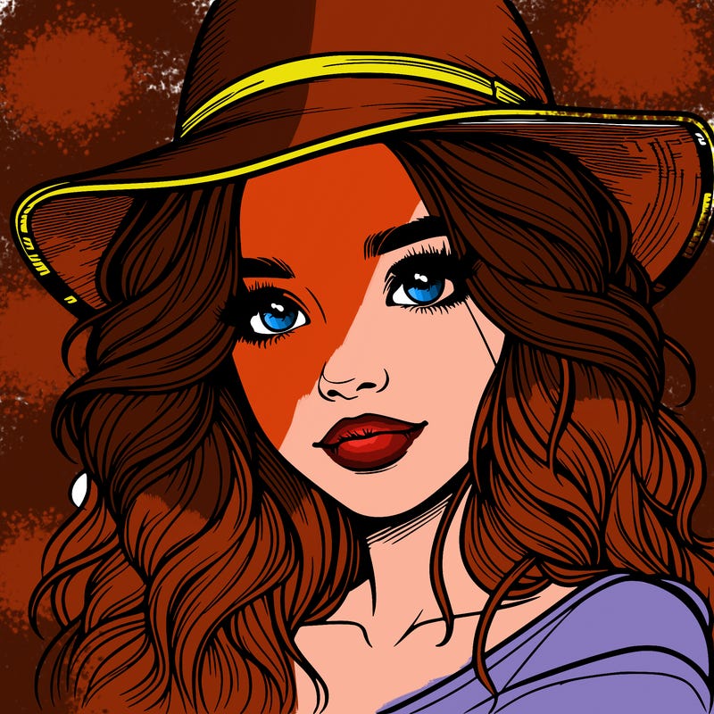 realistic girl with hat