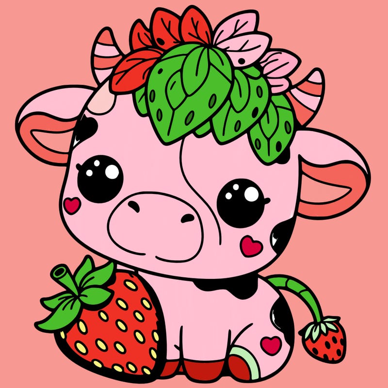 cute strawberry cow