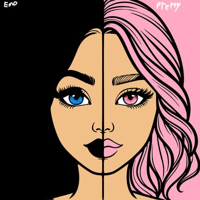 realistic girl split half