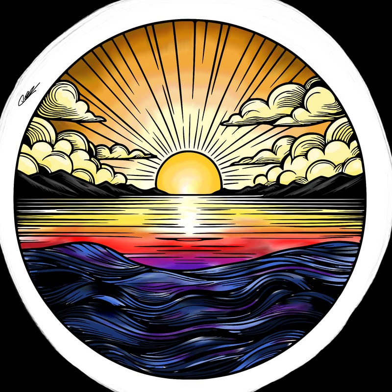 realistic sunset