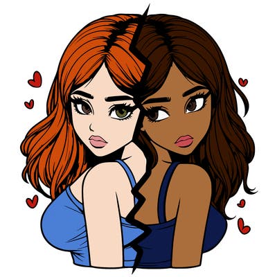 realistic girl split