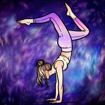 a woman doing a handstand