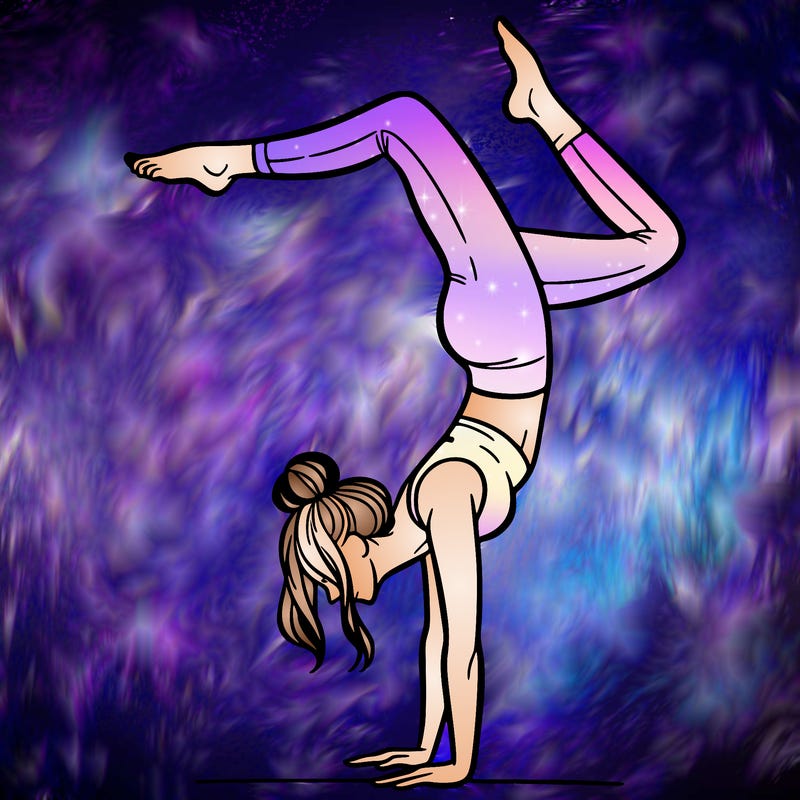 a woman doing a handstand