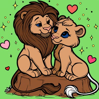 lion and lioness inlove