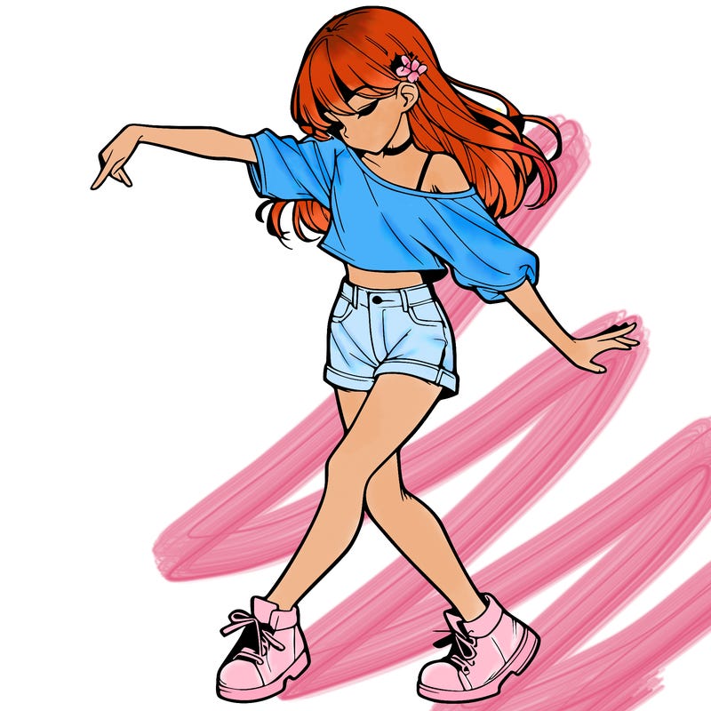 realistic girl danceing