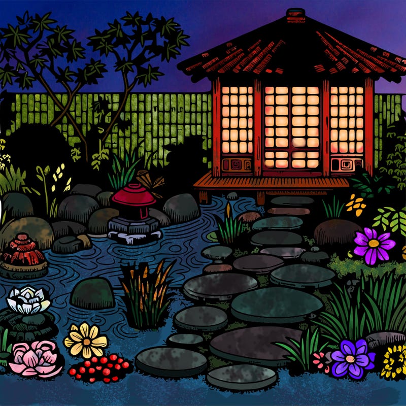 a very detailed zen garden