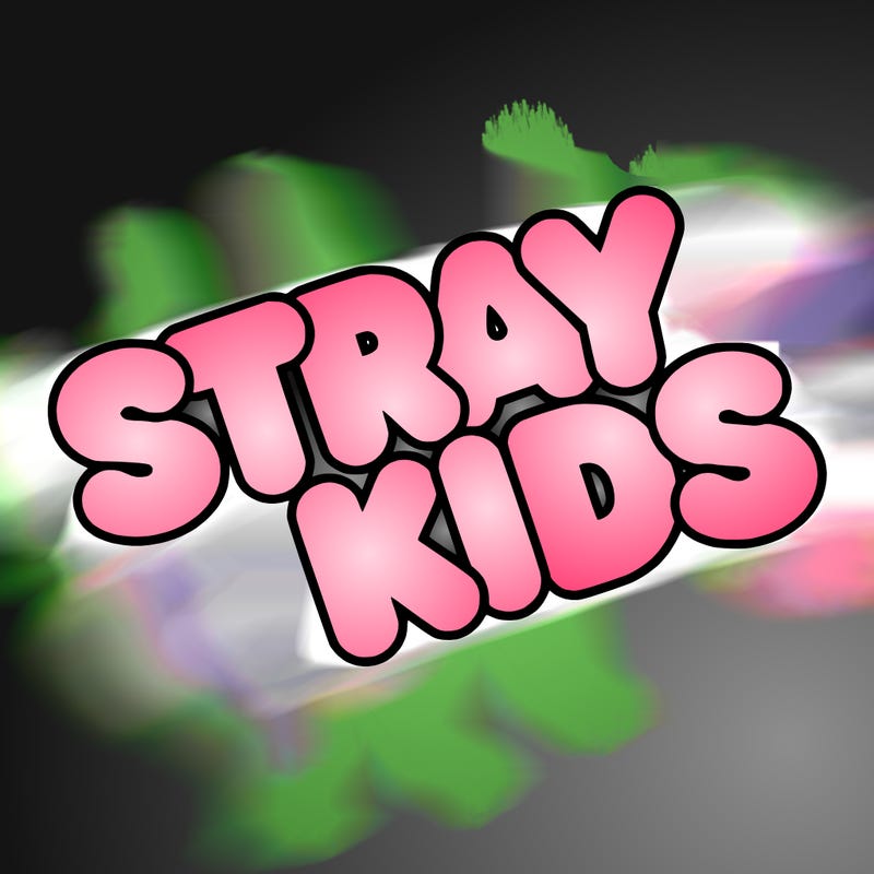 bubble letters saying stray kids