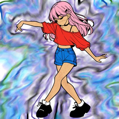realistic girl danceing