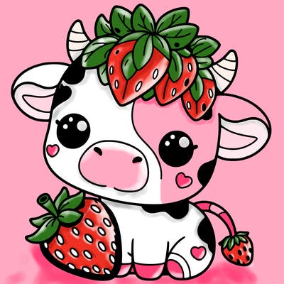 cute strawberry cow