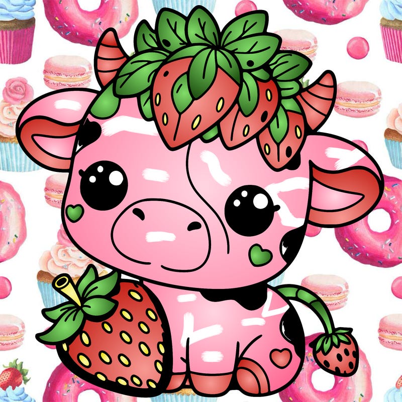 cute strawberry cow