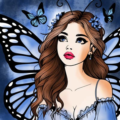 butterfly fairy realistic girl