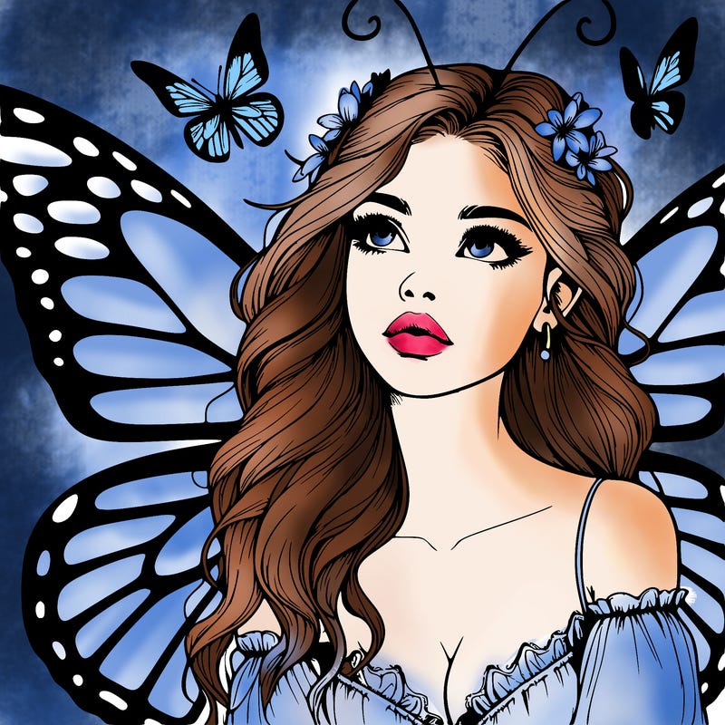 butterfly fairy realistic girl