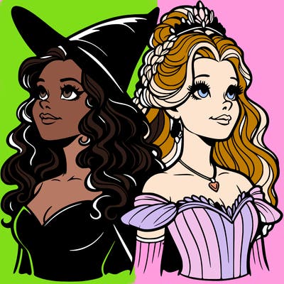 'elphaba and glinda (realistic)