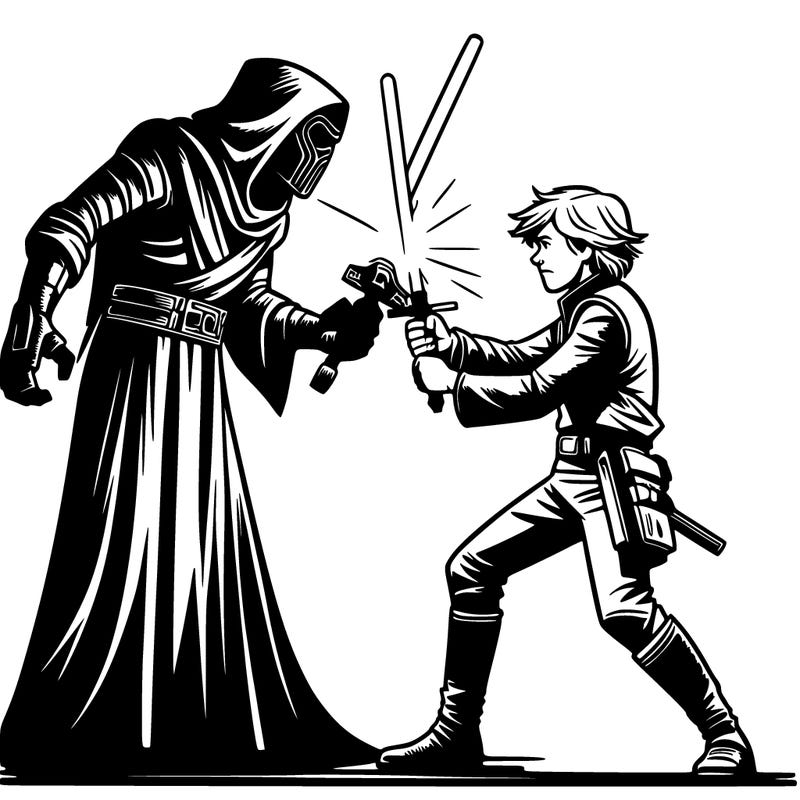 darth vader fighting his son in star wars