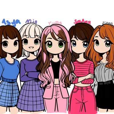 a group of 5 girls