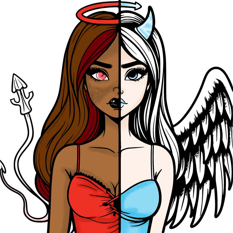 devil vs angel realistic girl