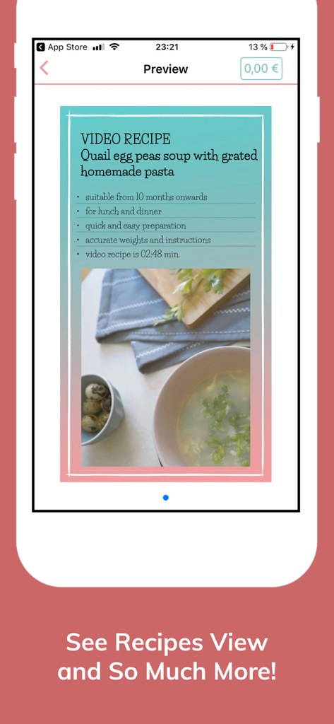 Mummy Yummy - Recipe preview for quail egg and peas soup in the Mummy Yummy app