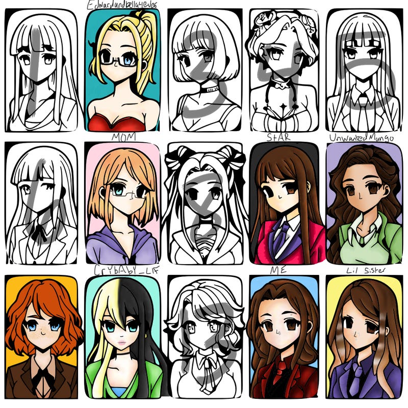 girls that look diffrent anime