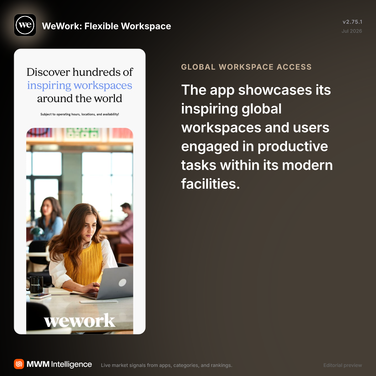 WeWork: Flexible Workspace - Business App | MWM