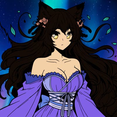manga character and beauty woman woolf