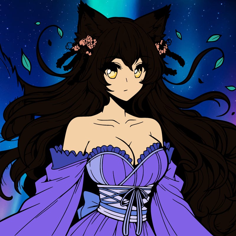 manga character and beauty woman woolf