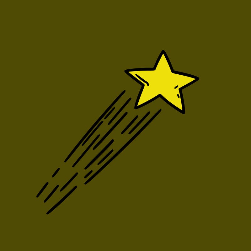 a shooting star in the sky