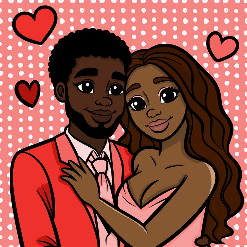 black man and white women in love realistic