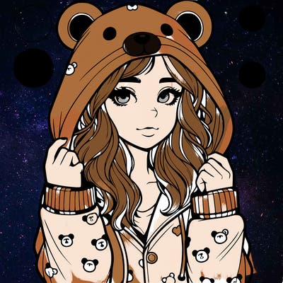 realistic girl in a animal pjs hoodie