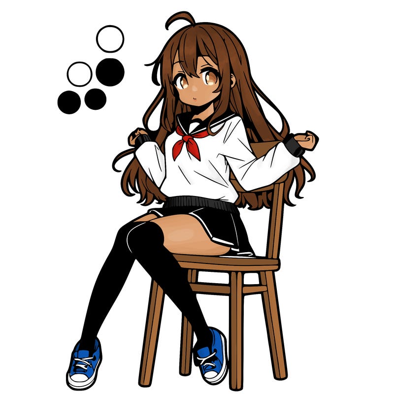 anime girl sitting on a chair