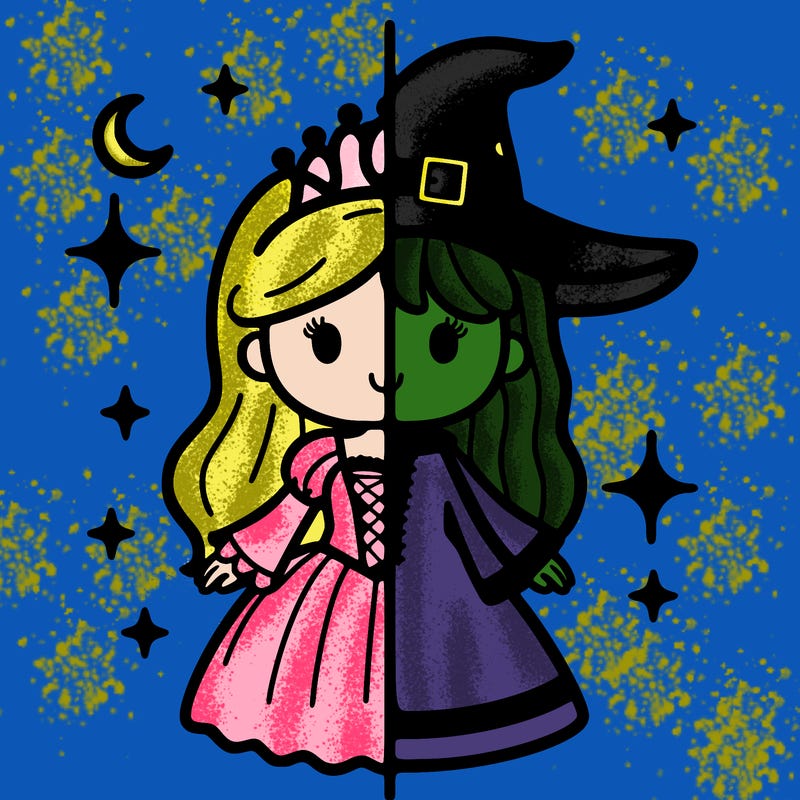 split princess and witch