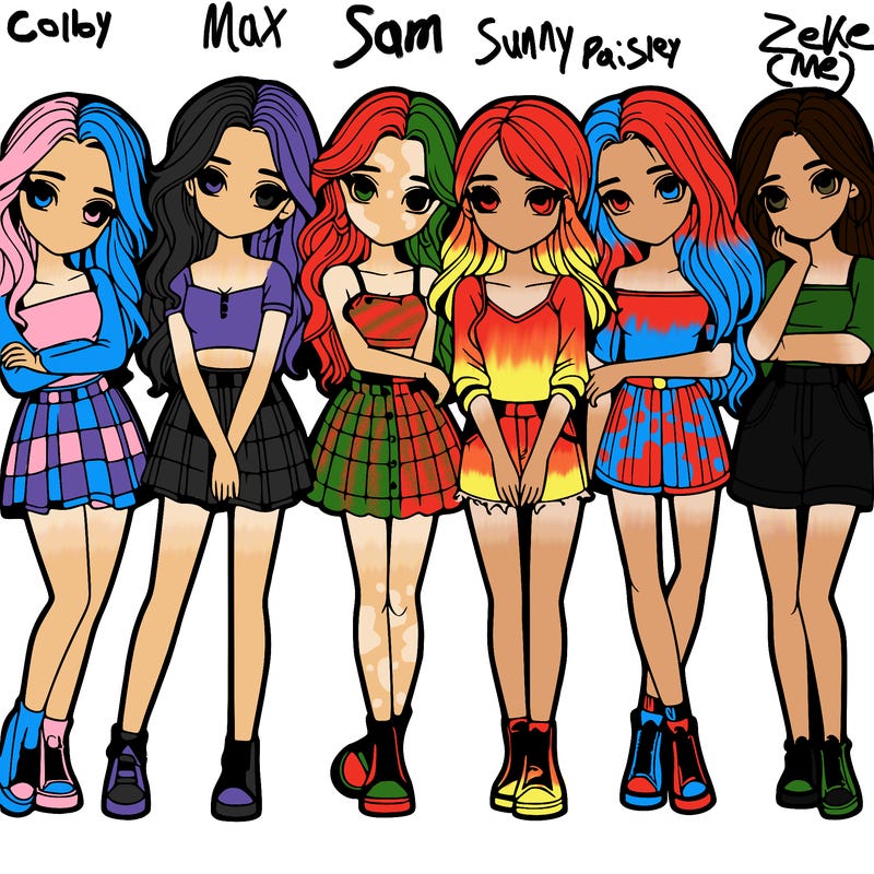 a group of girls realistic