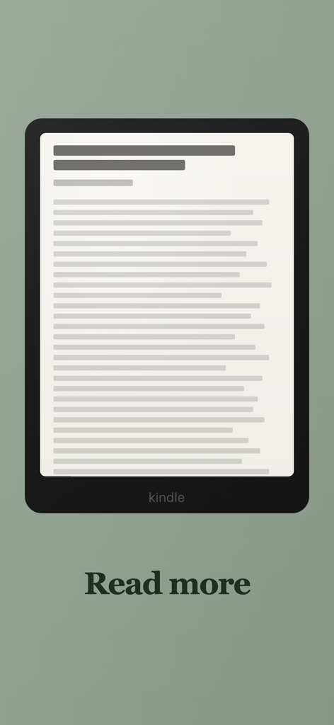 DropKind: Send to Kindle - Kindle device displaying a clean article for distraction-free reading with DropKind