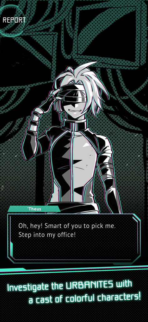 INSECTARIUM ALTERNATIVE MARCH - Character Theus dialogue screen in the indie adventure game Insectarium Alternative March