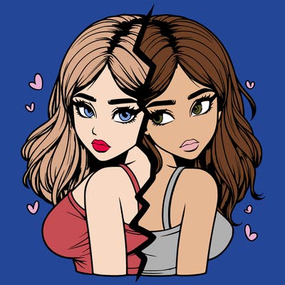 realistic girl split