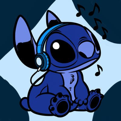 stitch listening to music