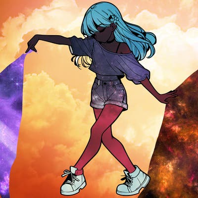 realistic girl danceing