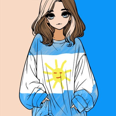 realistic girl in oversized shirt