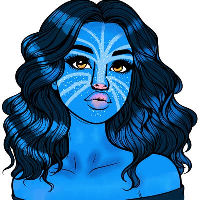 realistic girl with wavy hair and lips