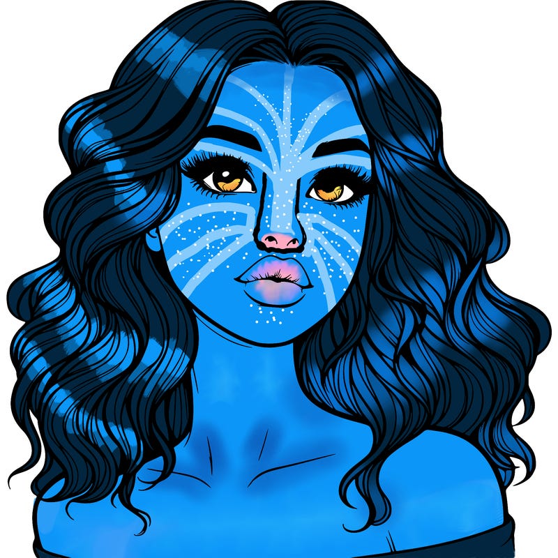 realistic girl with wavy hair and lips