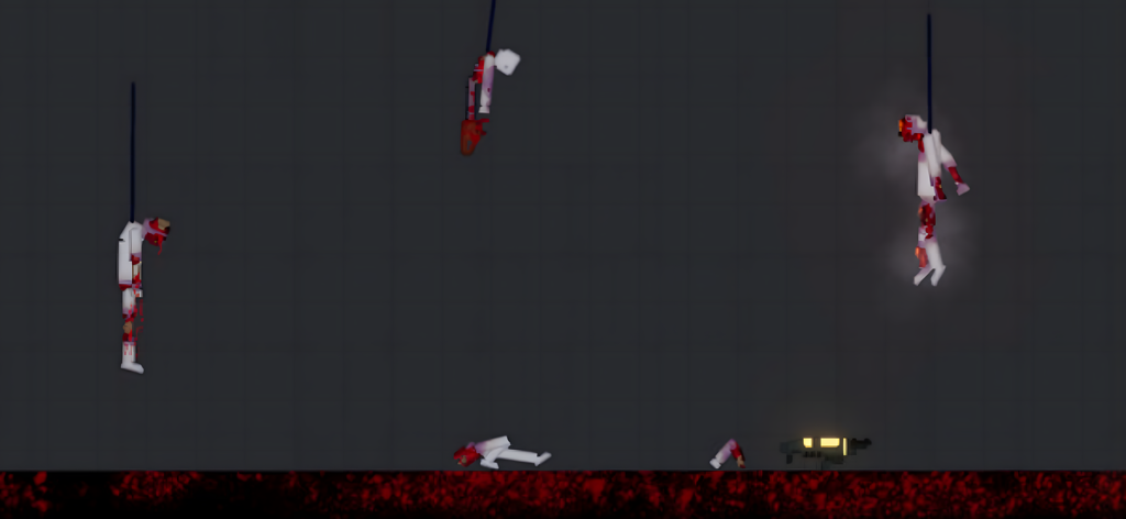 People Playground - Une scène de People Playground présentant la physique des ragdolls et la destruction expérimentale.