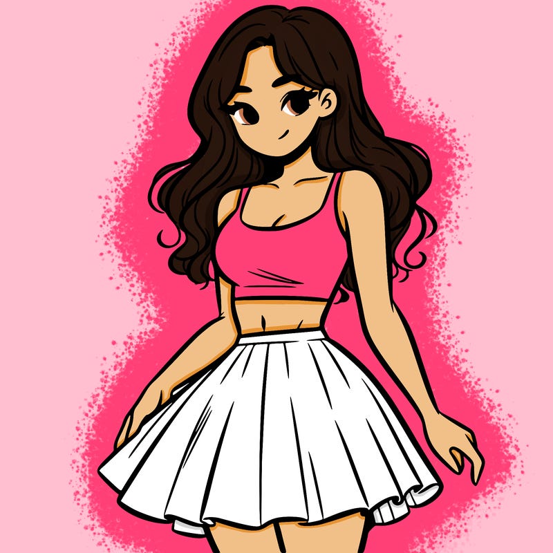 woman in a skirt and crop top
