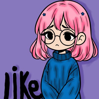 sad girl with glasses in a sweater