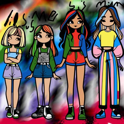 4 girls one is short and one is tall