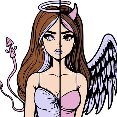 devil vs angel realistic girl