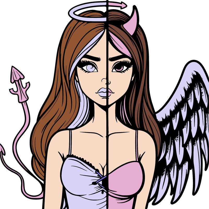 devil vs angel realistic girl