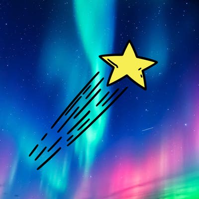 a shooting star in the sky