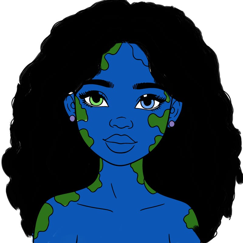 beautiful black girl with vitiligo